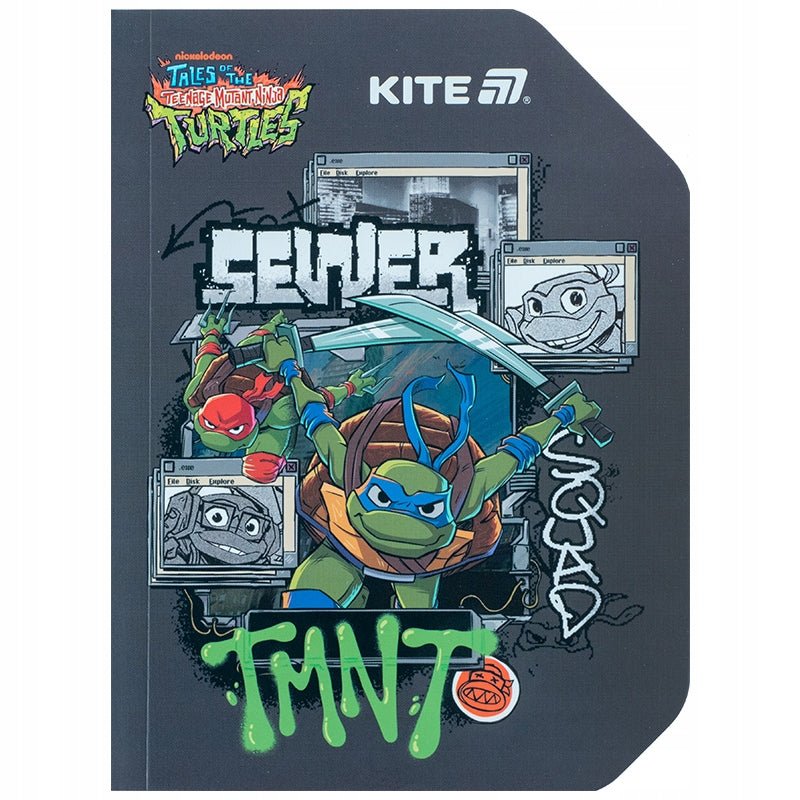Notatnik szkolny Kite Ninja Turtles w kratkę dla chłopca