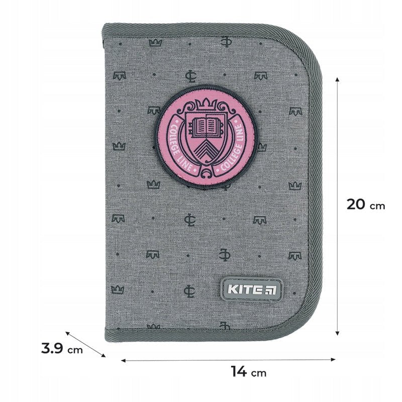 Piórnik do szkoły dla dziewczynek rozkładany dwuklapowy różowy College Line Kite K24-622-1