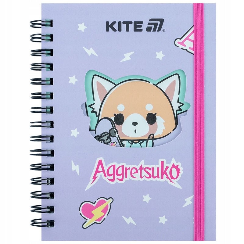 Notatnik spiralny Aggretsuko Kite dla dziewczynek z gumką