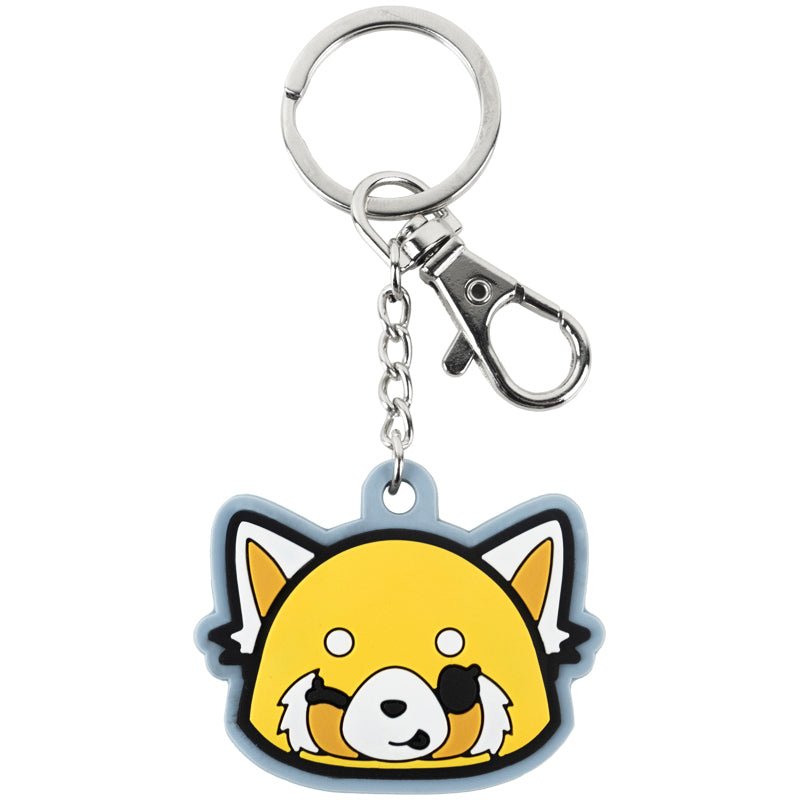 Gumowy brelok zawieszka 3D Kite Aggretsuko z karabińczykiem.