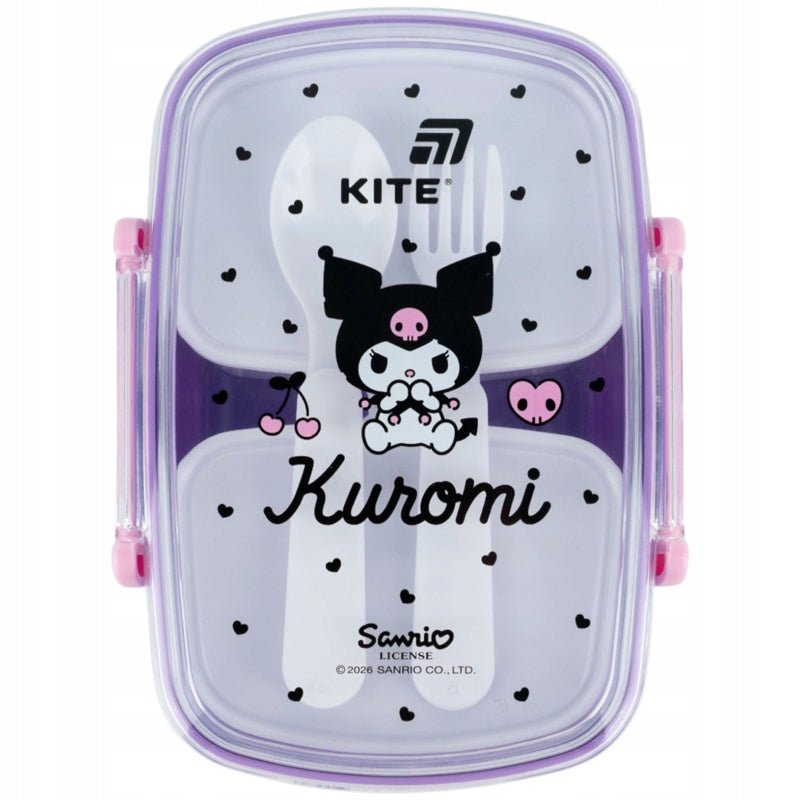 Lunchbox Kite Kuromi z wyposażeniem przystosowany do mycia w zmywarce.