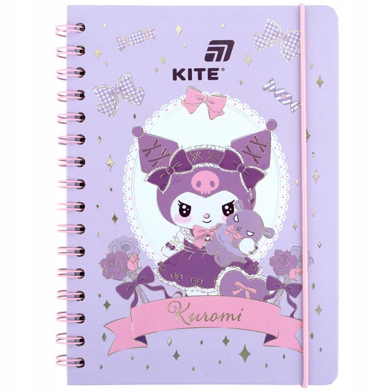 Notatnik na spirali Kite Kuromi A5 w twardej oprawie.