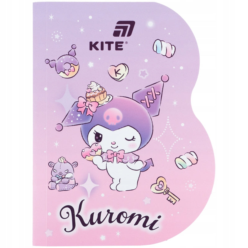 Kształtowy notes Kuromi – zamierzy formatu A6 do szkoły.