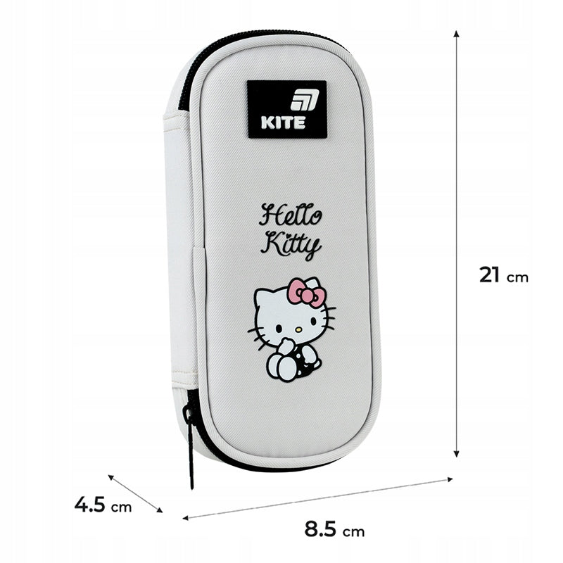 Wymiary szarej saszetki Kite – pojemny piórnik do szkoły.