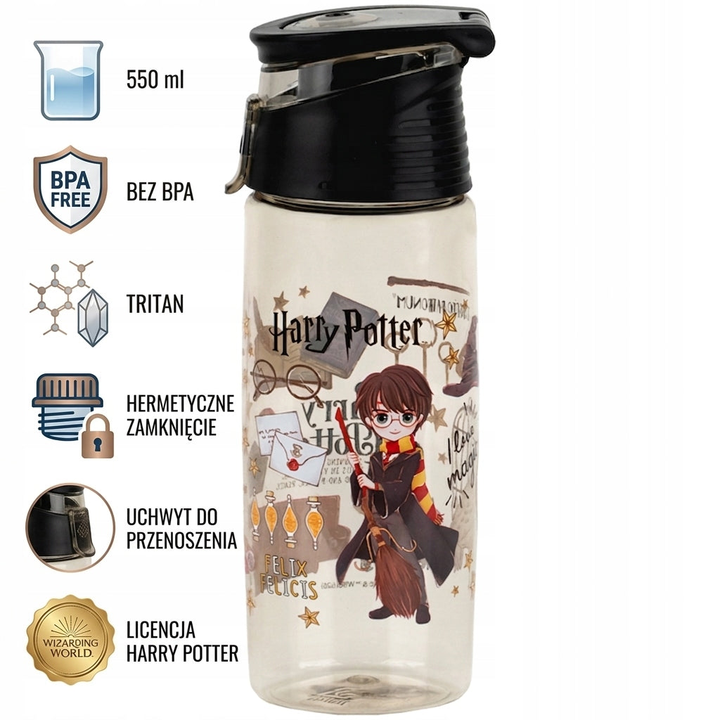 Wytrzymała butelka z tritanu Kite – cechy produktu Harry Potter.