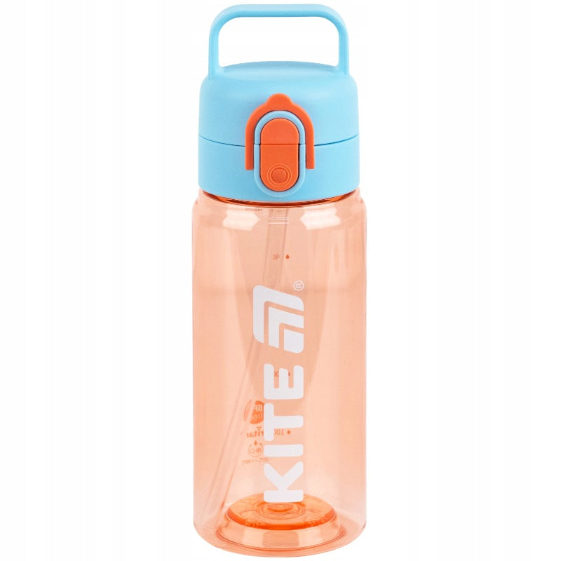 Tritanowa butelka na wodę Kite pomarańczowo-niebieska 600 ml ze słomką do szkoły i na trening