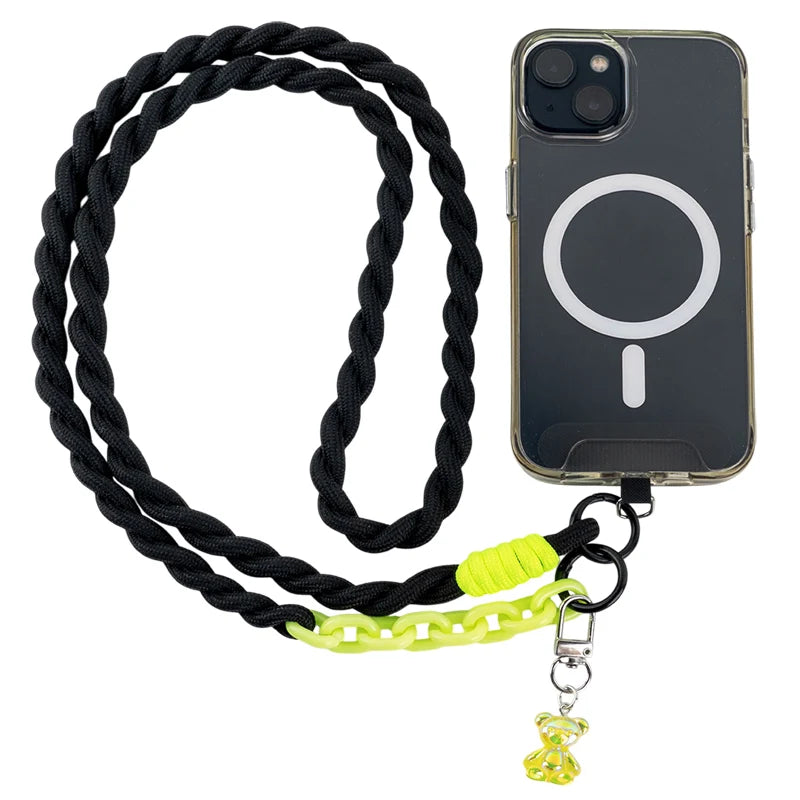 Mocowanie czarnego paska Kite pod etui smartfona przy użyciu podkładki