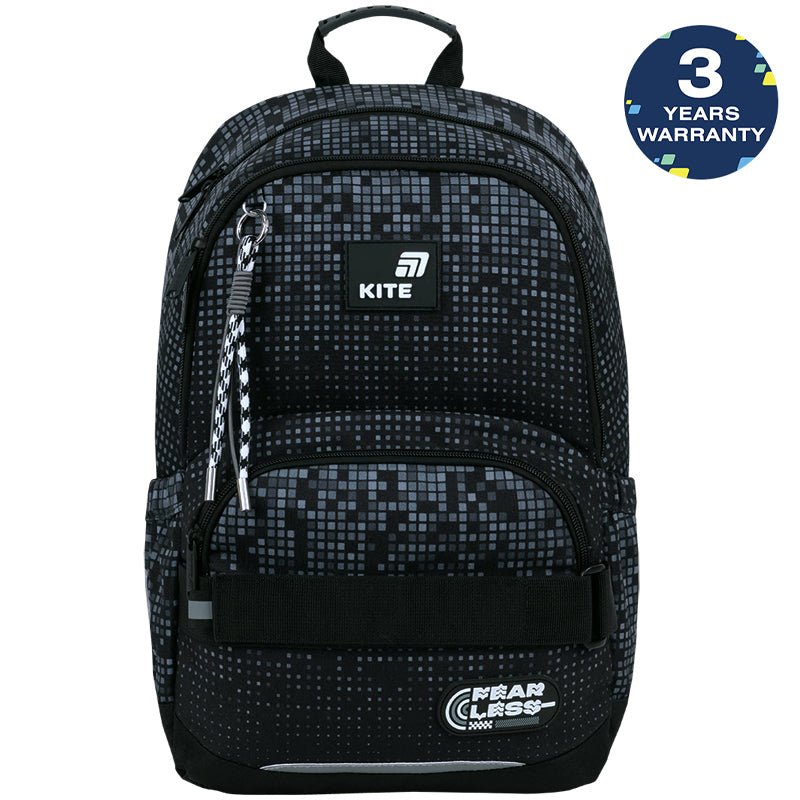 Batoh školský ortopedický čierny pre chlapcov so zosilneným dnom Kite Fearless
