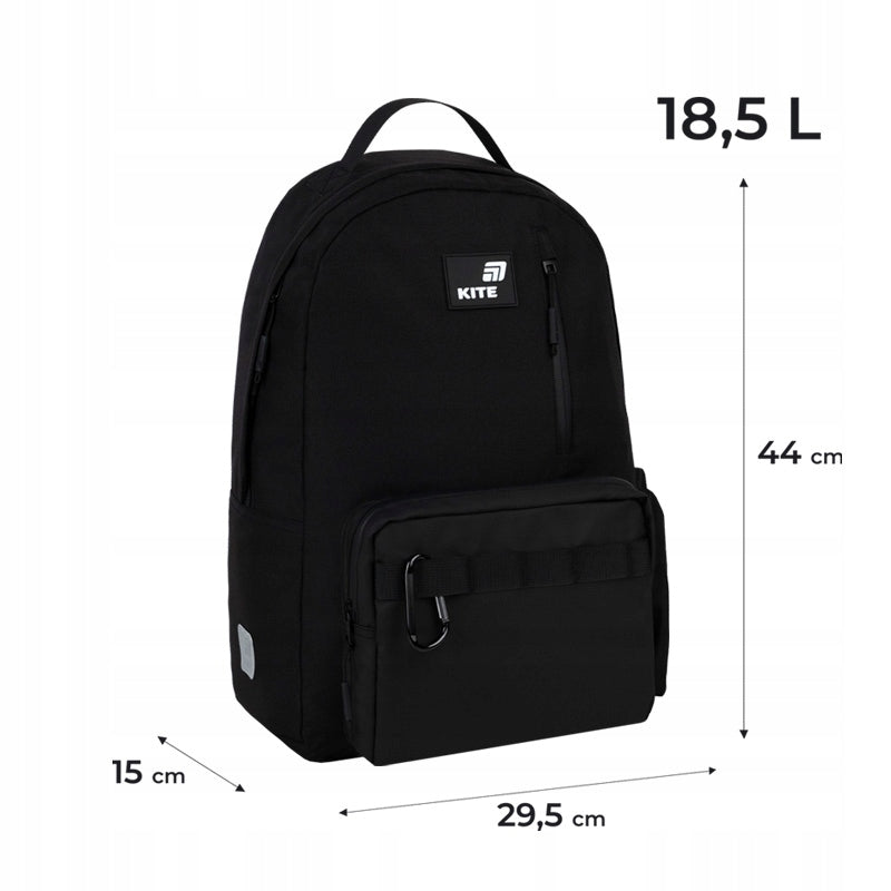 Plecak szkolny Kite Education Teens Black – sportowy wygląd i minimalistyczny design