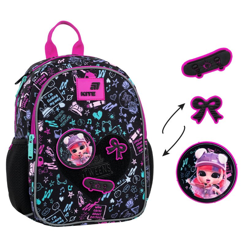 Batoh predškolský Kite L.O.L. Surprise! pre dievčatá ľahký s nášivkami