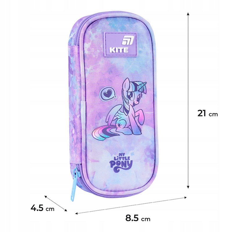 Wymiary fioletowej saszetki Kite – pojemny piórnik do szkoły.