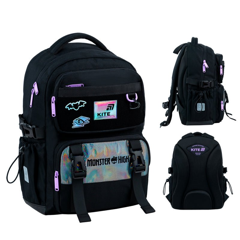 Widok ogólny plecaka ortopedycznego Kite z motywem Monster High.