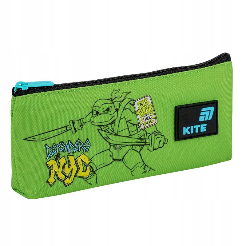 Front saszetki z wypukłym nadrukiem 3D Ninja Turtles — modny piórnik.