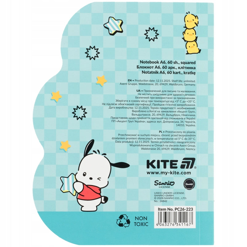 Notatnik figurkowy Kite Pochacco w żywych kolorach.