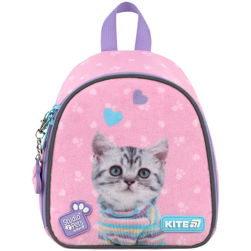 Różowy plecak przedszkolny Kite SP26-538XXS Studio Pets widok z przodu.
