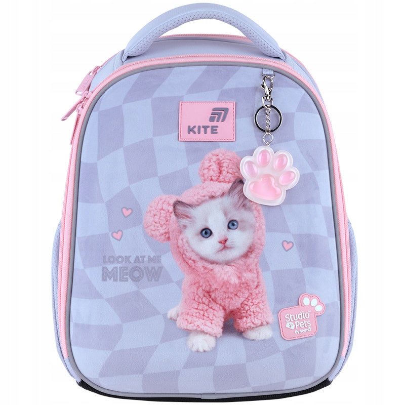 Tornister szkolny ortopedyczny Studio Pets Kite – front plecaka dla dziewczynki