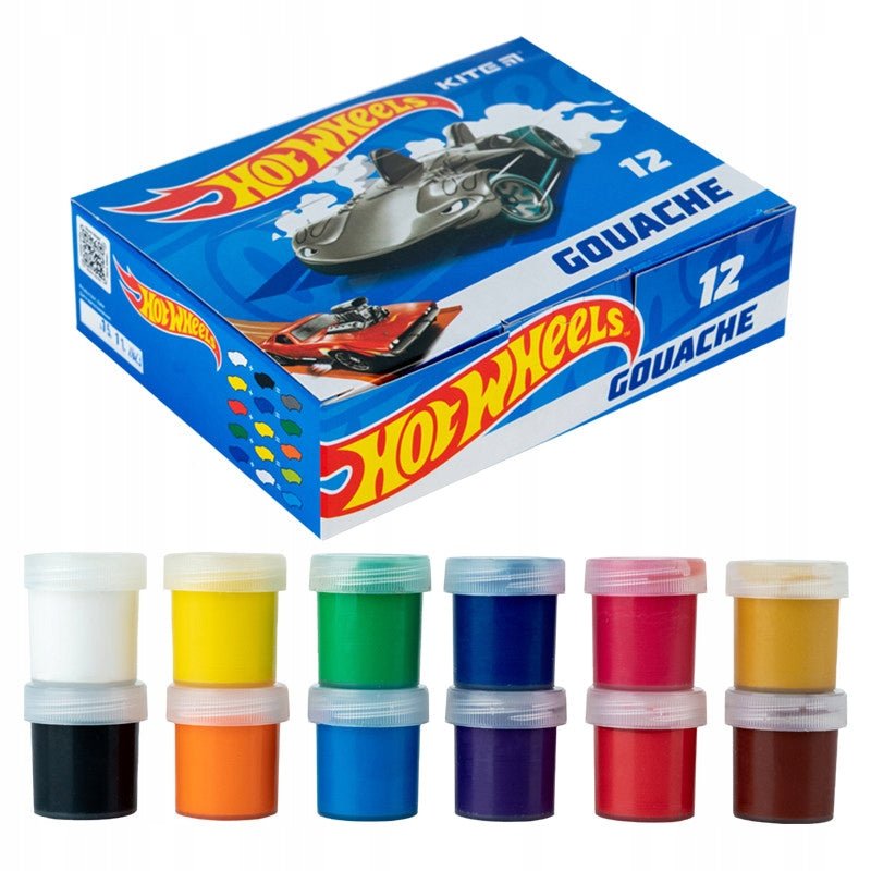 Farby gwaszowe Kite Hot Wheels dla dzieci do przedszkola