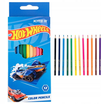 Kredki 12 sztuk 12 kolorów Hot Wheels