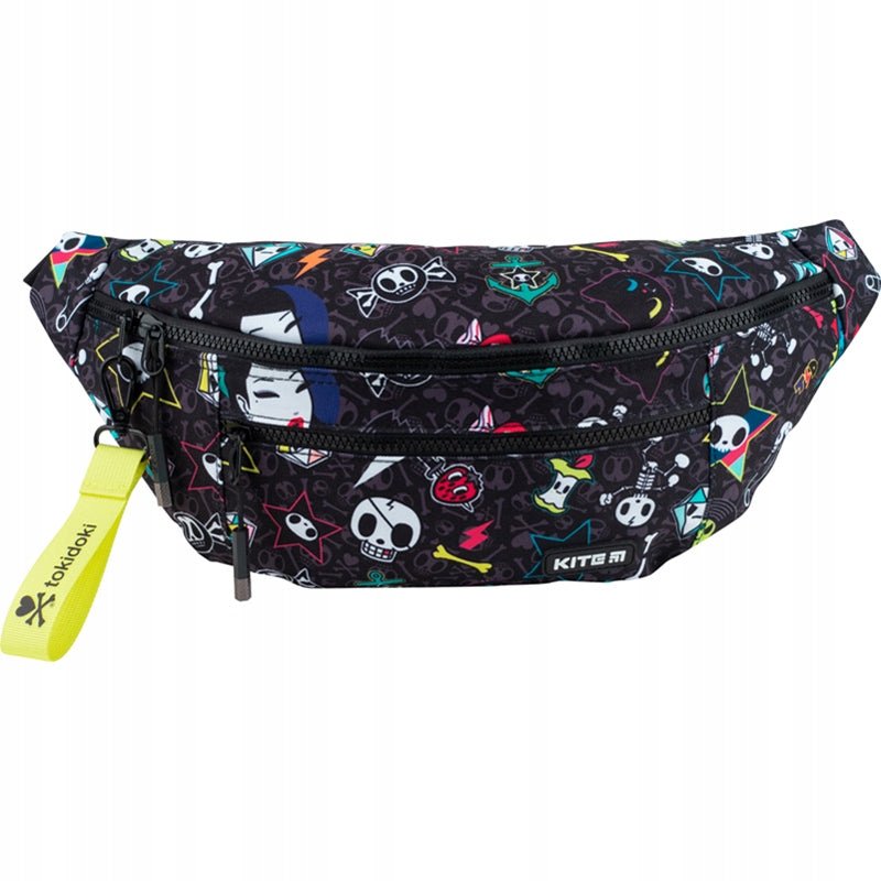 Nerka Kite TK22-2590 Tokidoki saszetka czarna z kolorowym nadrukiem, modna nerka dziecięca na pas