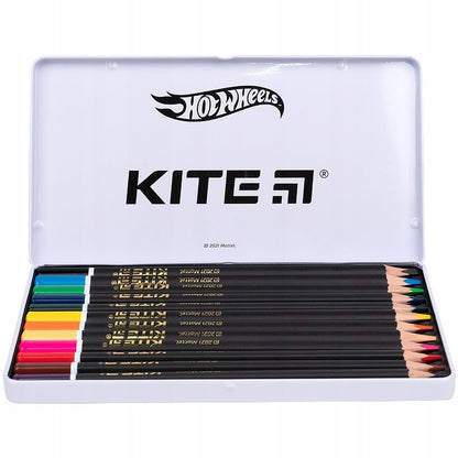 Kredki w metalowym pudełku 12 kolorów Hot Wheels