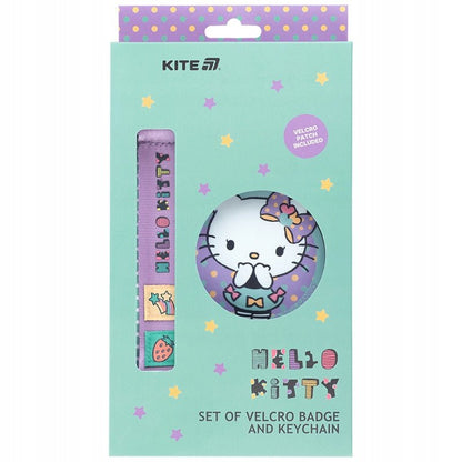 Zestaw naszywek na rzep z brelokiem dla dziewczynek Hello Kitty