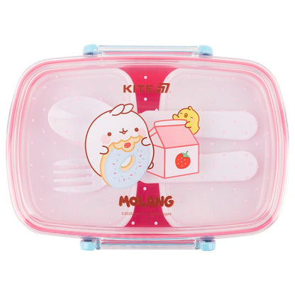 Lunchbox Śniadaniówka ze Sztućcami 750ml różowa Molang Kite