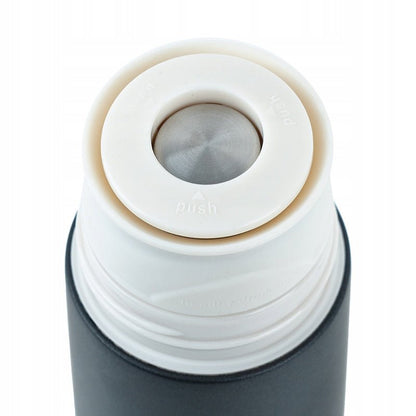Termos z kubkiem dla dzieci metalowy czarny 350 ml Kite