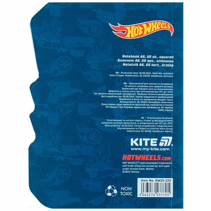 Notes pamiętnik A6 Hot Wheels niebieski Kite