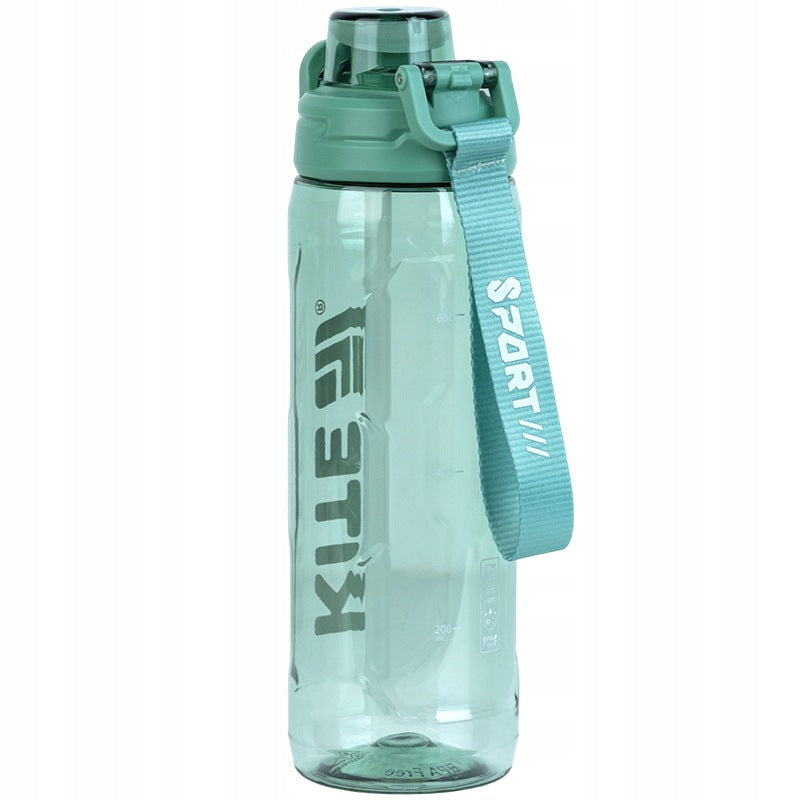 Bidon z tritanu na wodę z uchwytem 800 ml zielona butelka ze słomką Kite