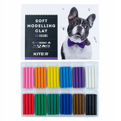 Plastelina woskowa Kite Dogs 12 kolorów dla dzieci