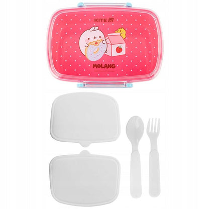 Lunchbox Śniadaniówka ze Sztućcami 750ml różowa Molang Kite