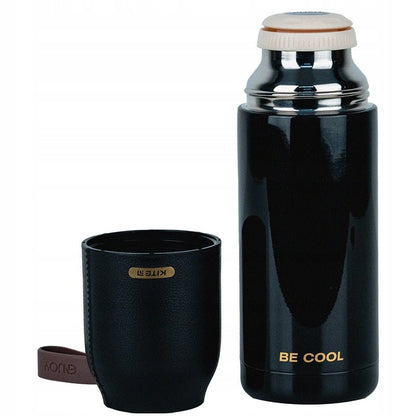 Termos z kubkiem metalowy 350 ml czarny