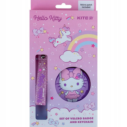 Zestaw naszywka na rzep brelok do kluczy Hello Kitty