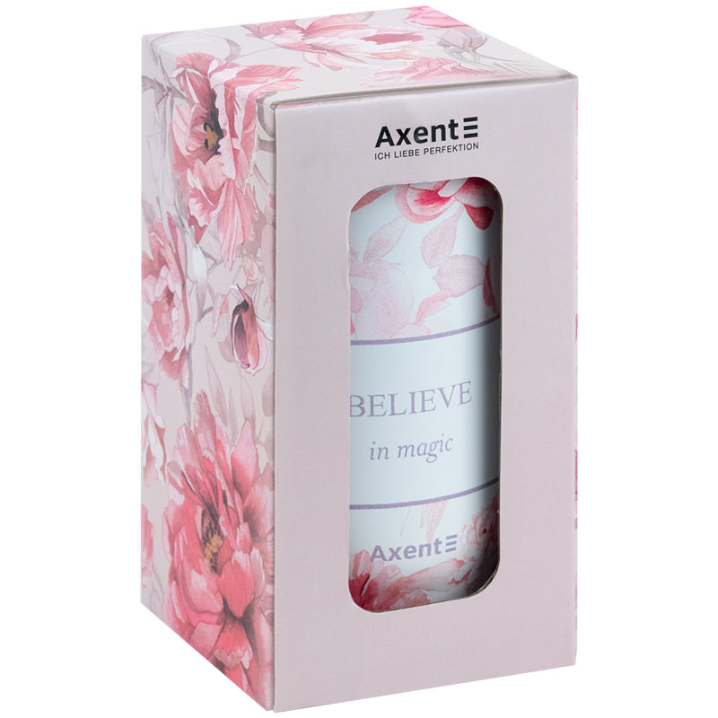 Termokubek Axent 350 ml zapakowany jako gotowy produkt prezentowy.