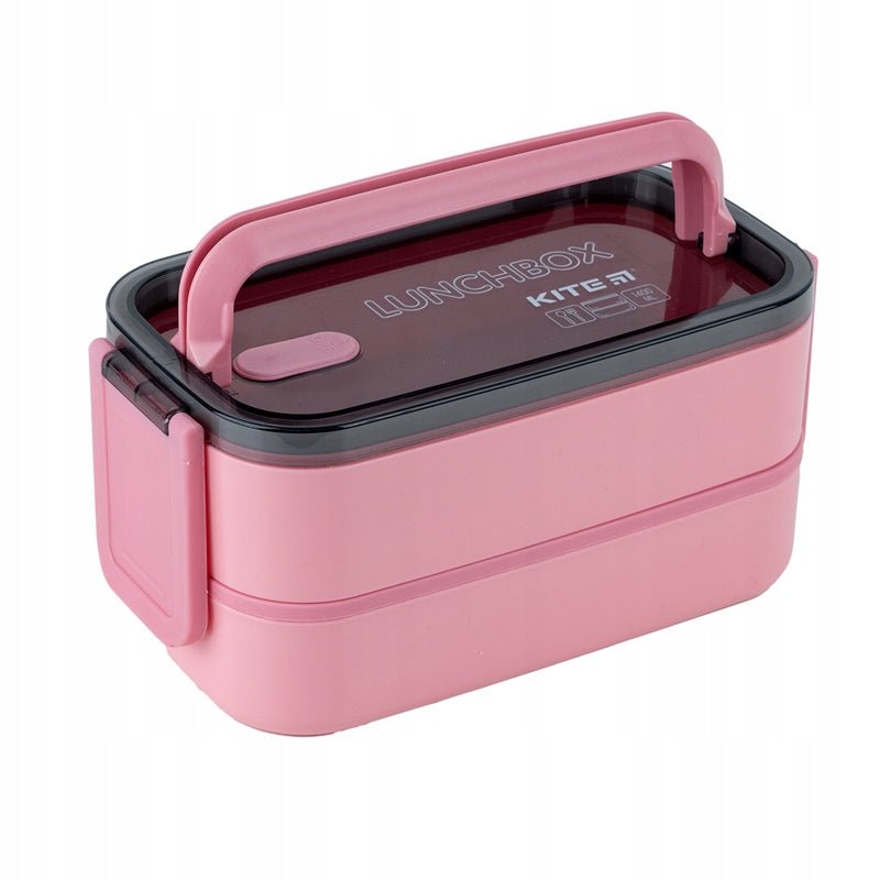 Zamknięty lunchbox Kite K23-183-3 różowy z uchwytem, pojemnik na śniadanie do szkoły