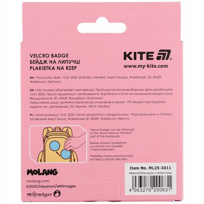 Stylowa naszywka na rzep Kite ML25-3011 z motywem Molang – personalizacja dla dzieci.