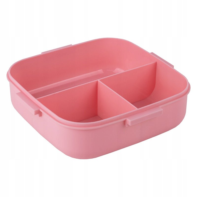 Lunchbox ze sztuccami na 3 komory 1100ml różowy 
