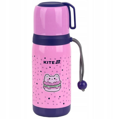 Termos z kubkiem dla dzieci różowy 350 ml Kite