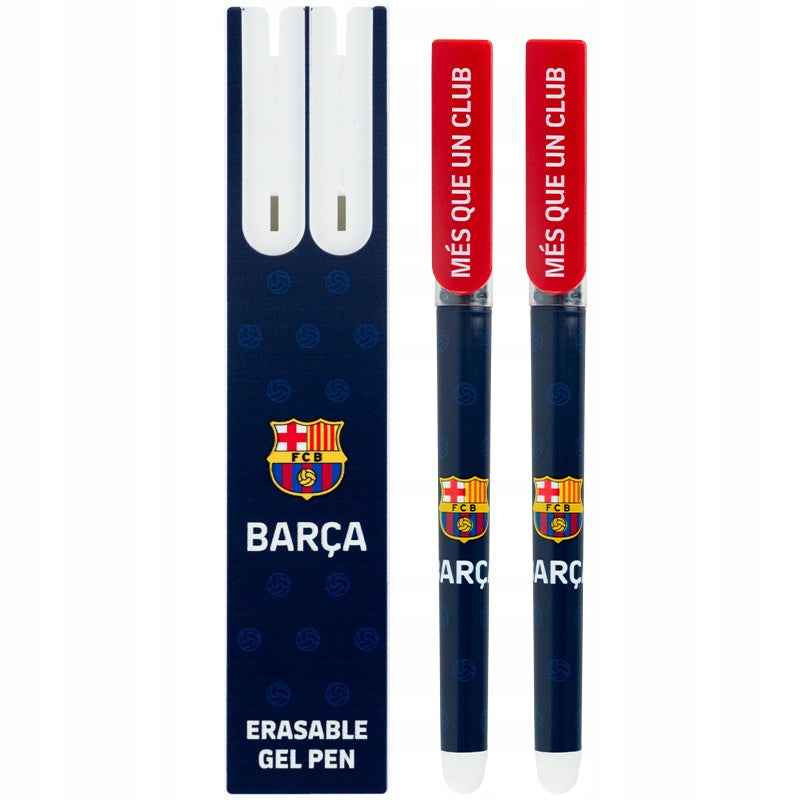 Zestaw dwóch długopisów zmazywalnych Kite FC Barcelona w etui.