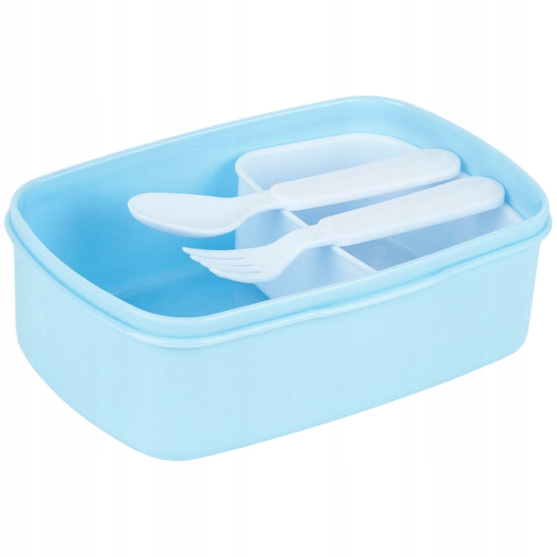 Otwarta śniadaniówka Kite Cinnamoroll z widelcem i łyżką.