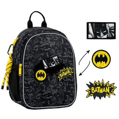 Batoh predškolský Kite Batman ľahký pre chlapcov s nášivkami na suchý zips