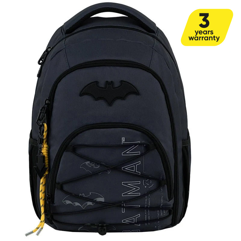 Batoh školský Kite DC Batman ortopedický sivý pre chlapcov svietiaci