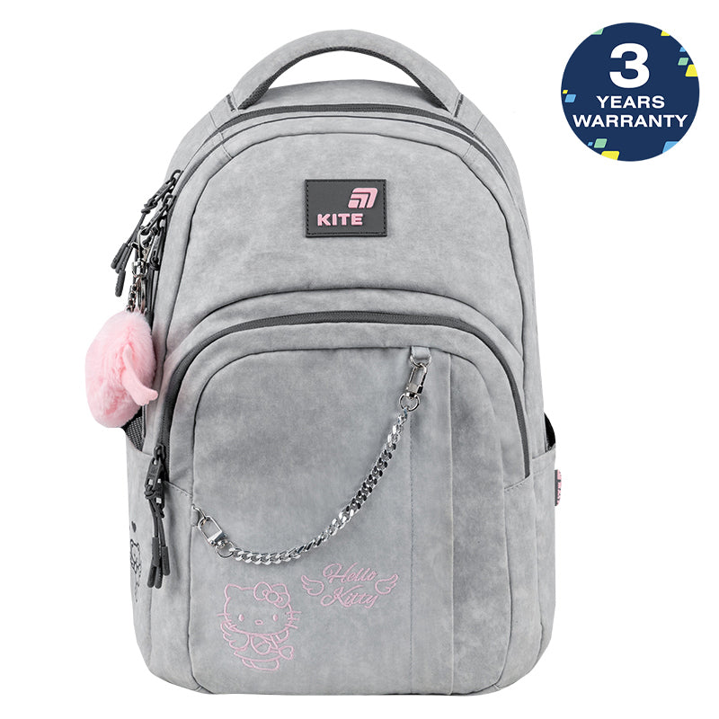 Štýlový batoh mládežnícky školský Kite Hello Kitty s retiazkou a príveskom 9-12 rokov
