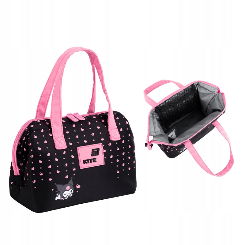 Czarna torba termiczna Kite Kuromi HK26-2709-1 – widok z każdej strony.