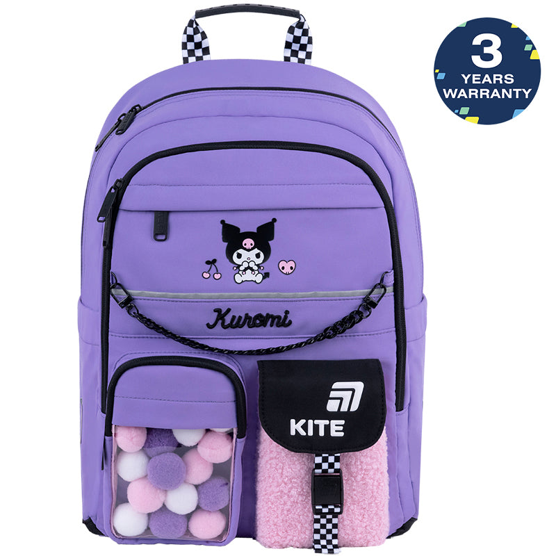 Batoh do školy ortopedický pre dievčatá trieda 1-6 fialový Kite Kuromi
