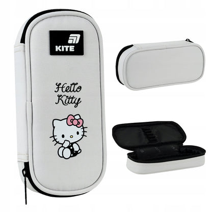 Szary piórnik saszetka Kite Hello Kitty widok z każdej strony.