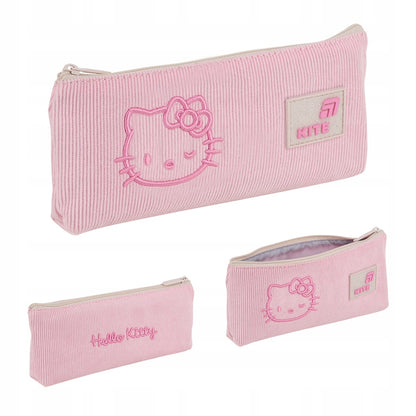 Różowy piórnik szkolny Kite Hello Kitty HK26-680-2 – widok z każdej strony.