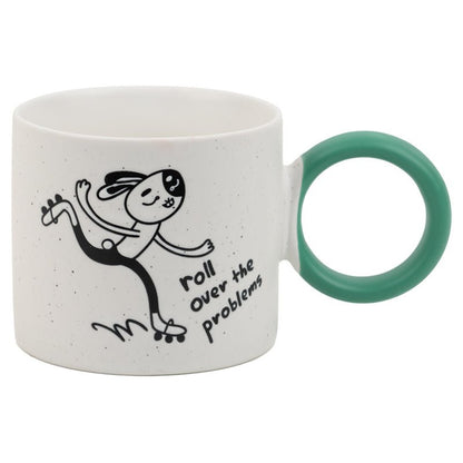 Kubek ceramiczny Kite 370 ml z tłoczeniem 3D i kolorowym nadrukiem