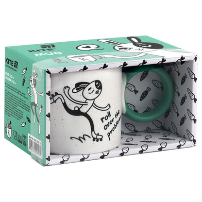 Kubek ceramiczny "Roll Over The Problems" 370 ml od Kite z motywującym napisem i nowoczesnym designem.