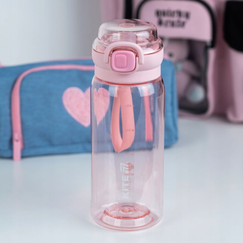Przezroczysty lekki różowy butelka na wodę Kite 500 ml